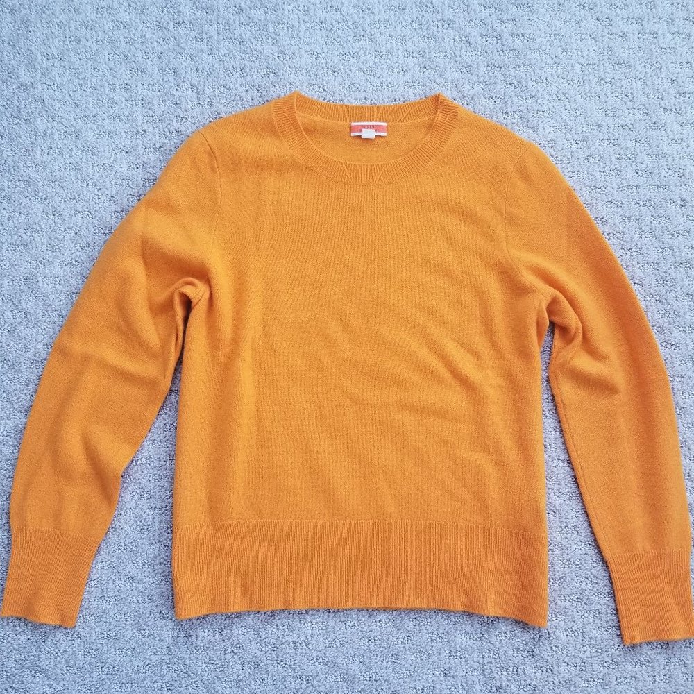 J. Crew 100% Cashmere Crewneck Sweater, Orange, Women's Medium, Mint!